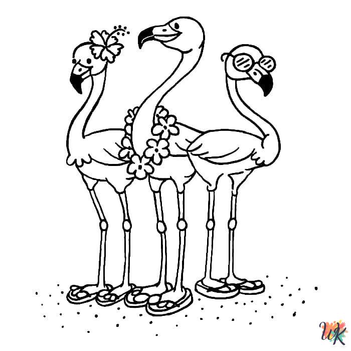 free full size printable Flamingo coloring pages for adults pdf 1