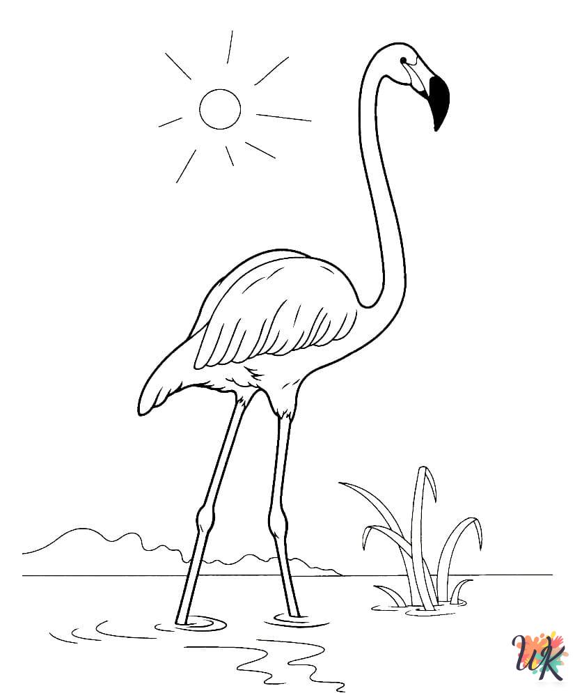 old-fashioned Flamingo coloring pages