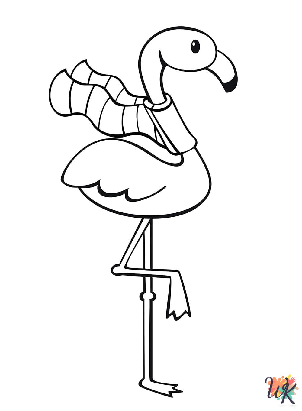 Flamingo cards coloring pages