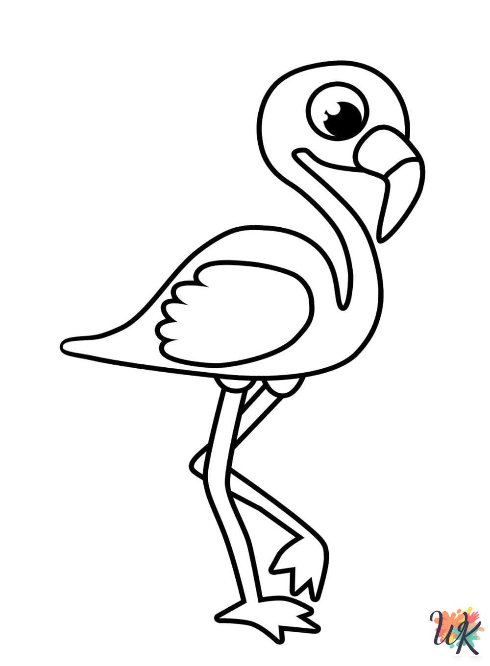 Flamingo coloring pages easy
