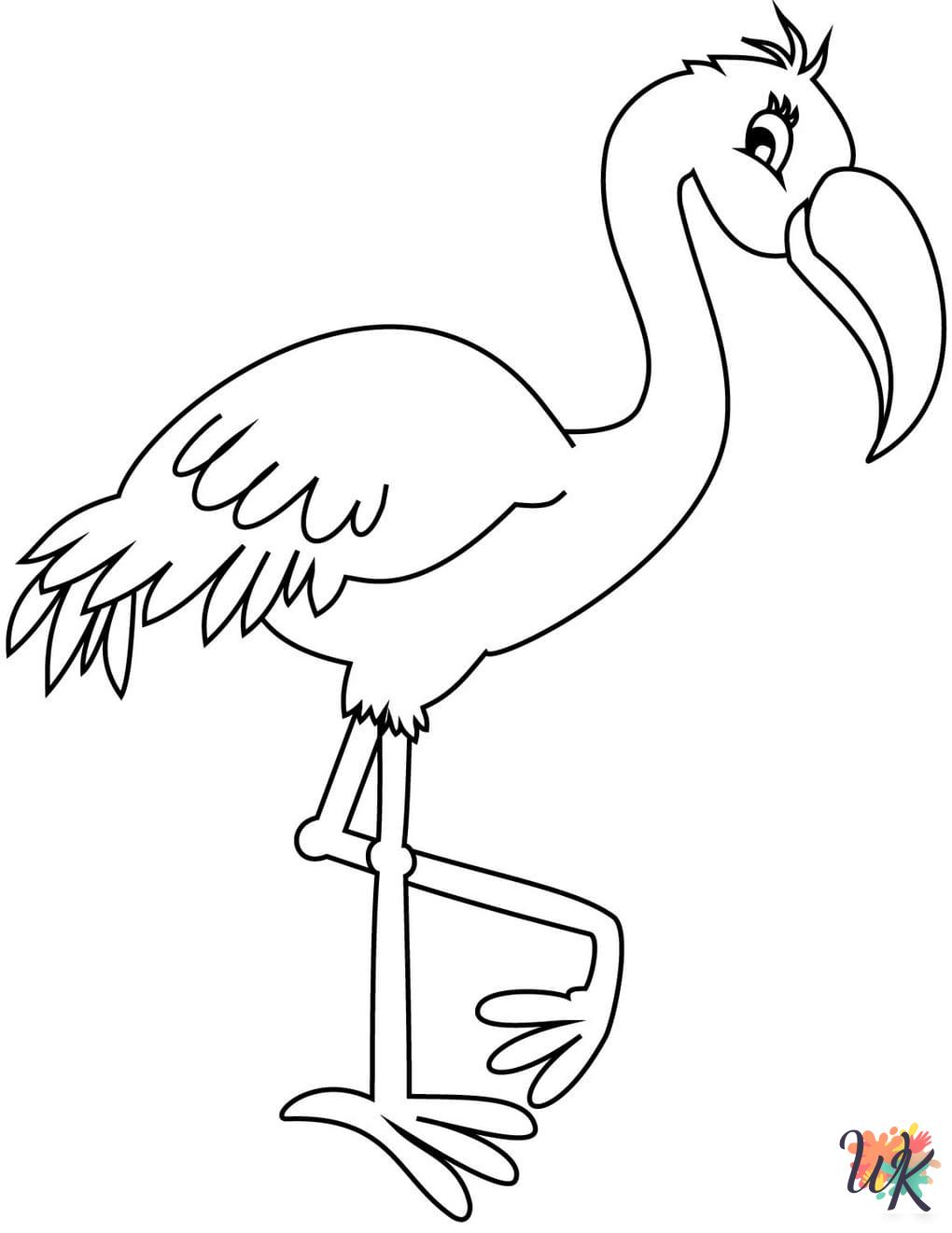 old-fashioned Flamingo coloring pages