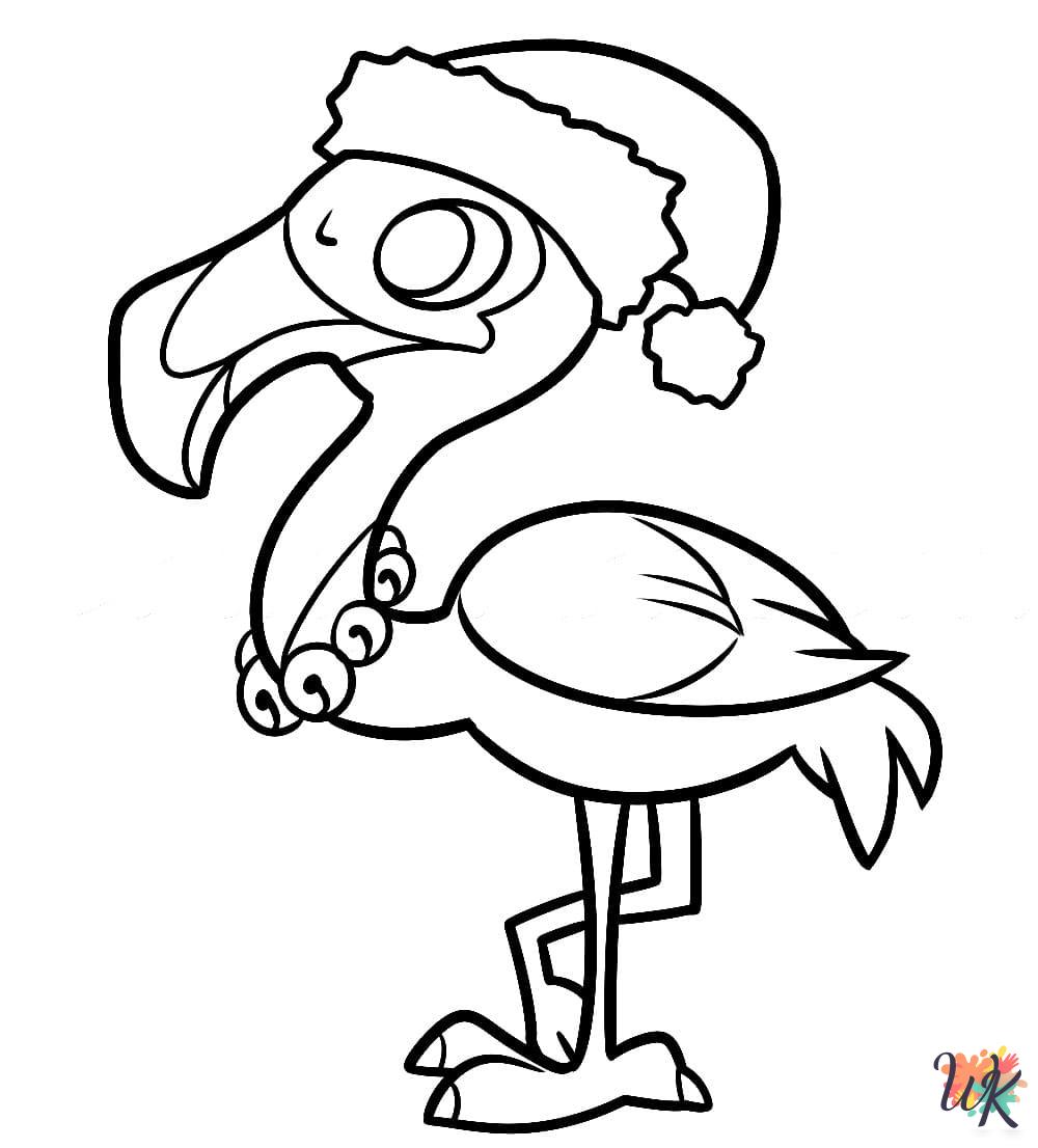 Flamingo coloring book pages