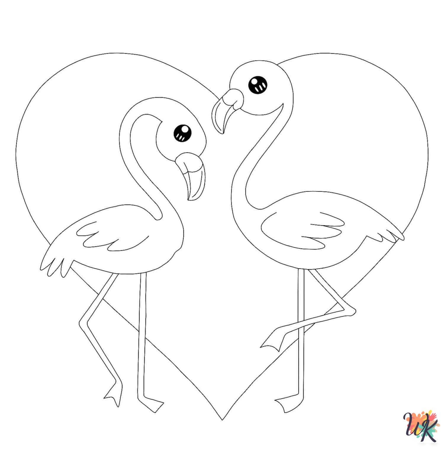 detailed Flamingo coloring pages for adults