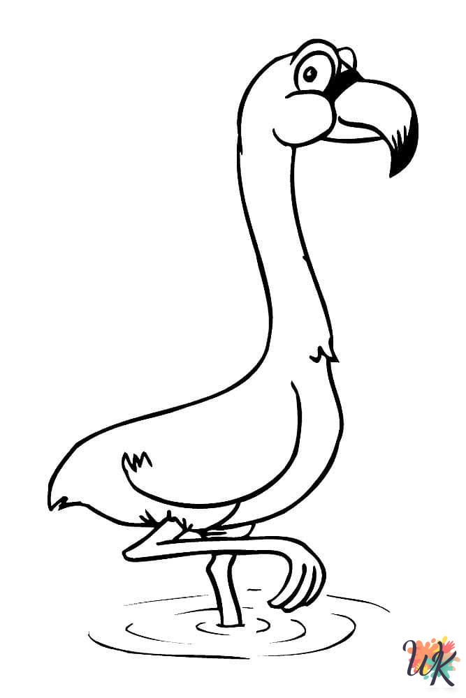 easy Flamingo coloring pages