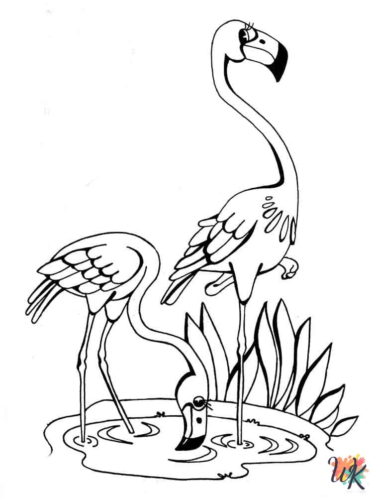 Flamingo coloring pages for adults