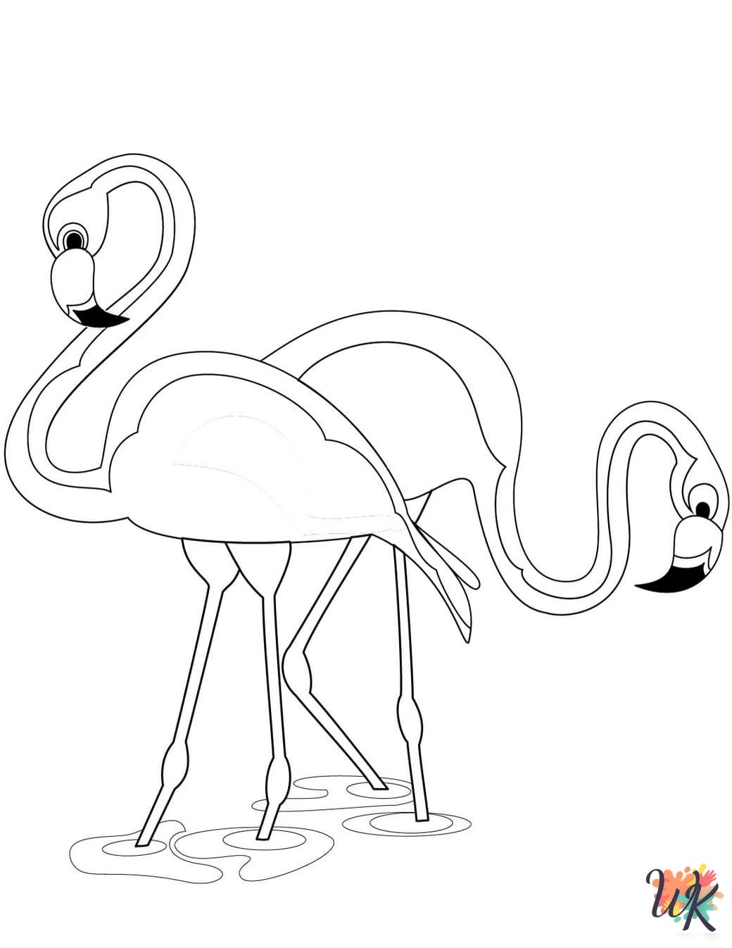 free full size printable Flamingo coloring pages for adults pdf
