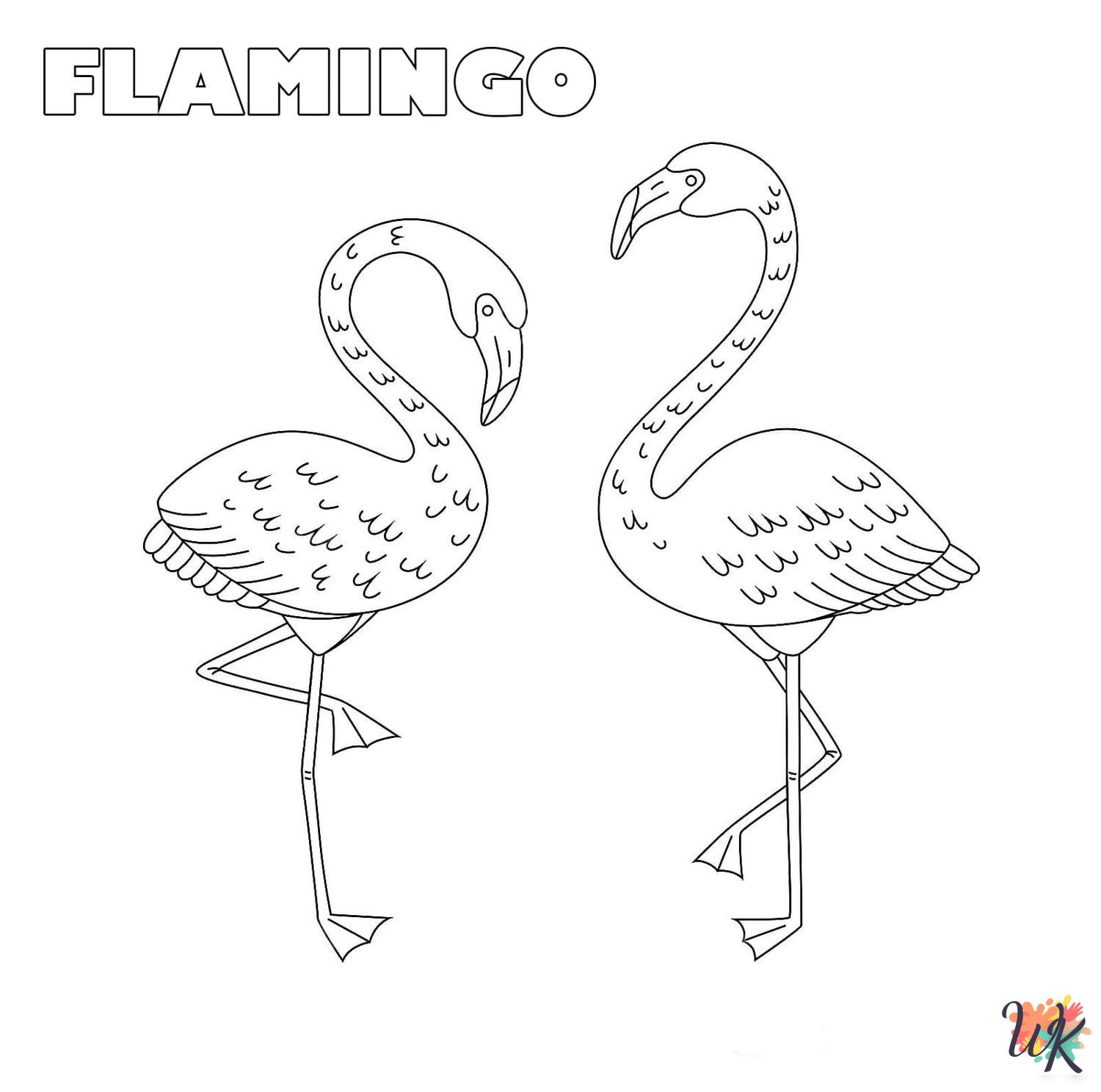 free full size printable Flamingo coloring pages for adults pdf