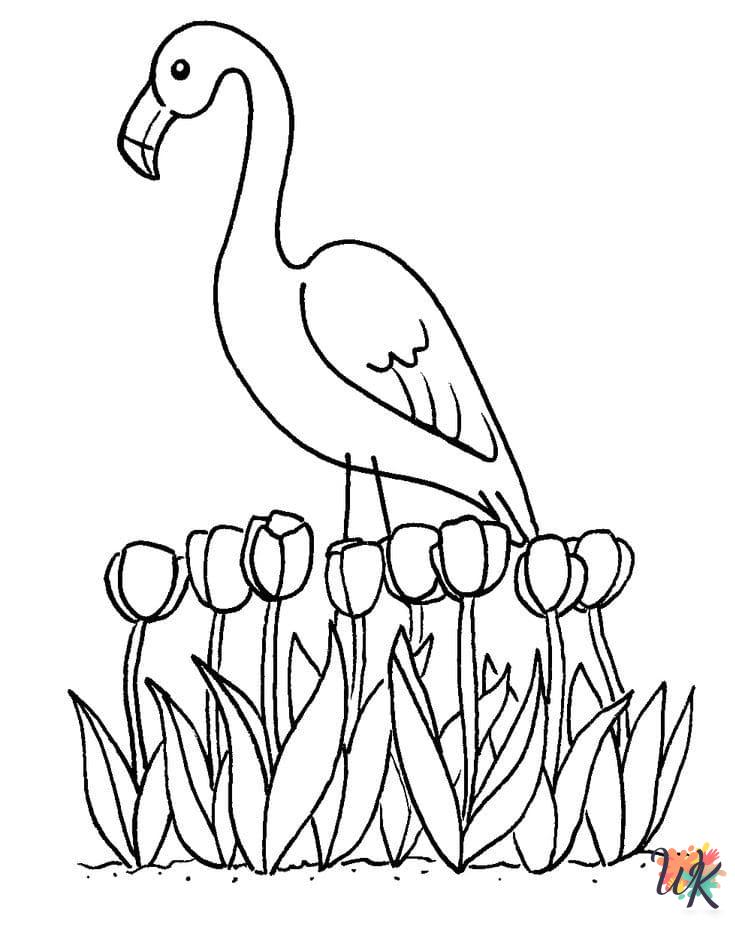 free Flamingo coloring pages for kids
