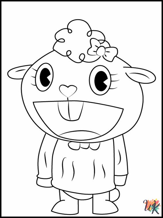 detailed Happy Tree Friends coloring pages for adults