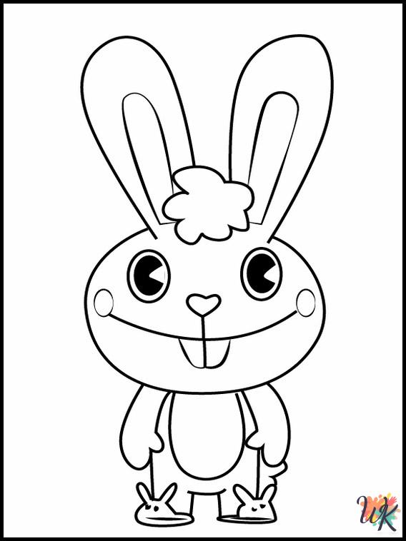 Happy Tree Friends coloring pages for adults easy