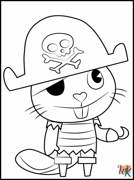 Happy Tree Friends themed coloring pages