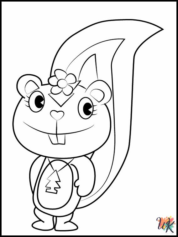 coloring pages for Happy Tree Friends
