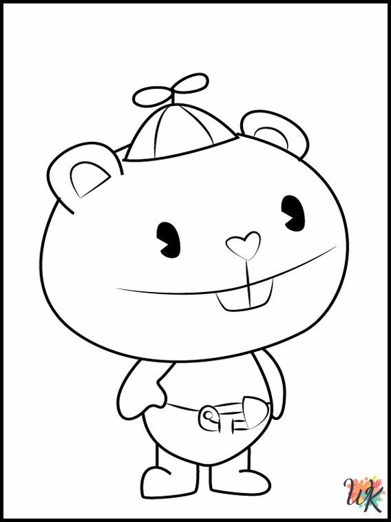 preschool Happy Tree Friends coloring pages