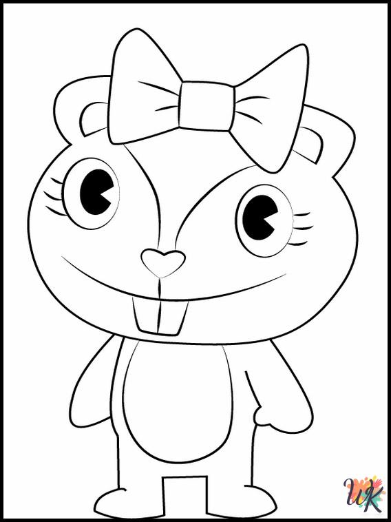 printable Happy Tree Friends coloring pages for adults