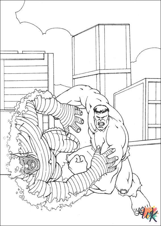 easy cute Hulk coloring pages
