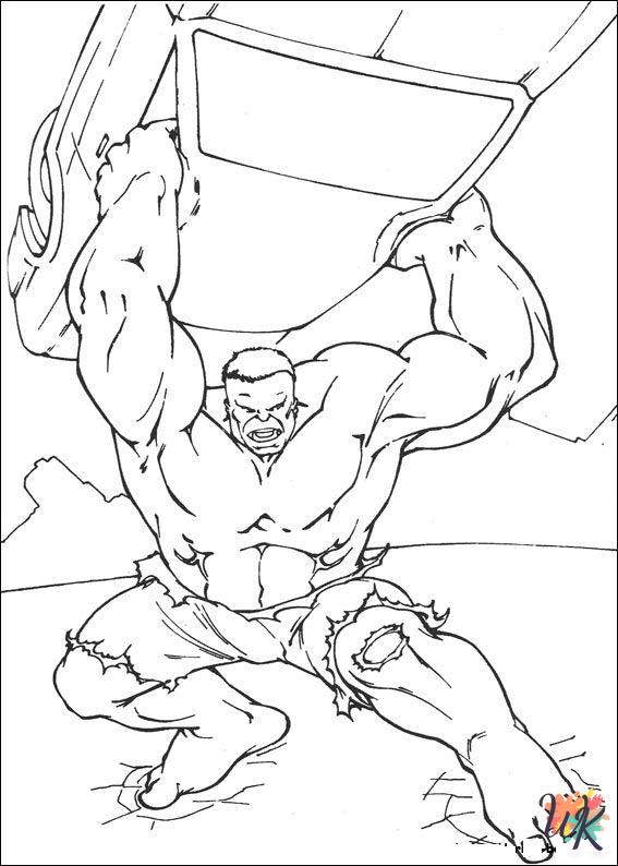 easy cute Hulk coloring pages 1