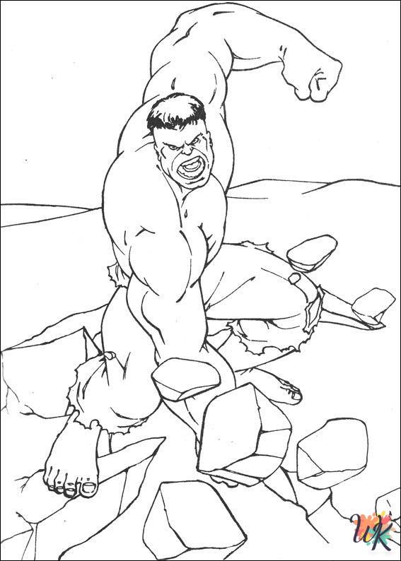 kawaii cute Hulk coloring pages