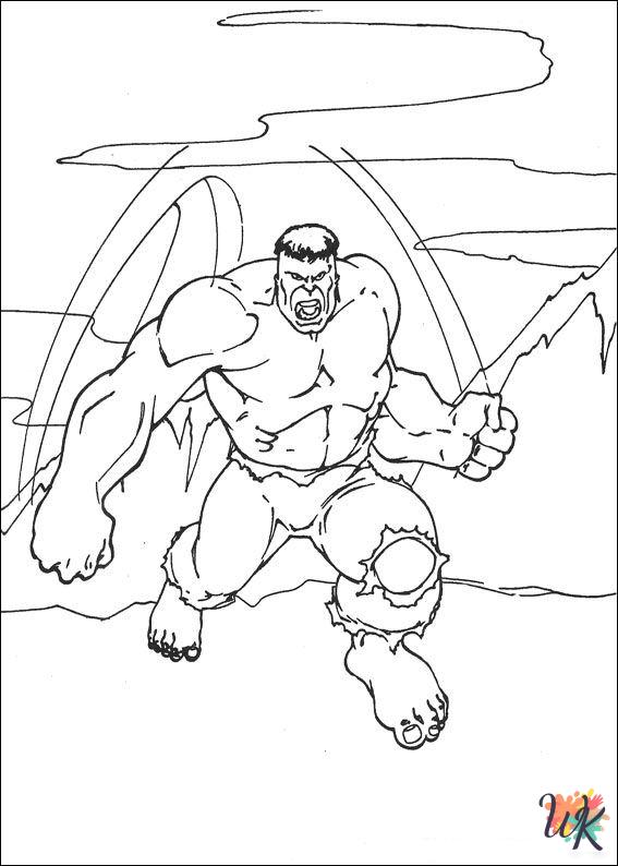 free full size printable Hulk coloring pages for adults pdf