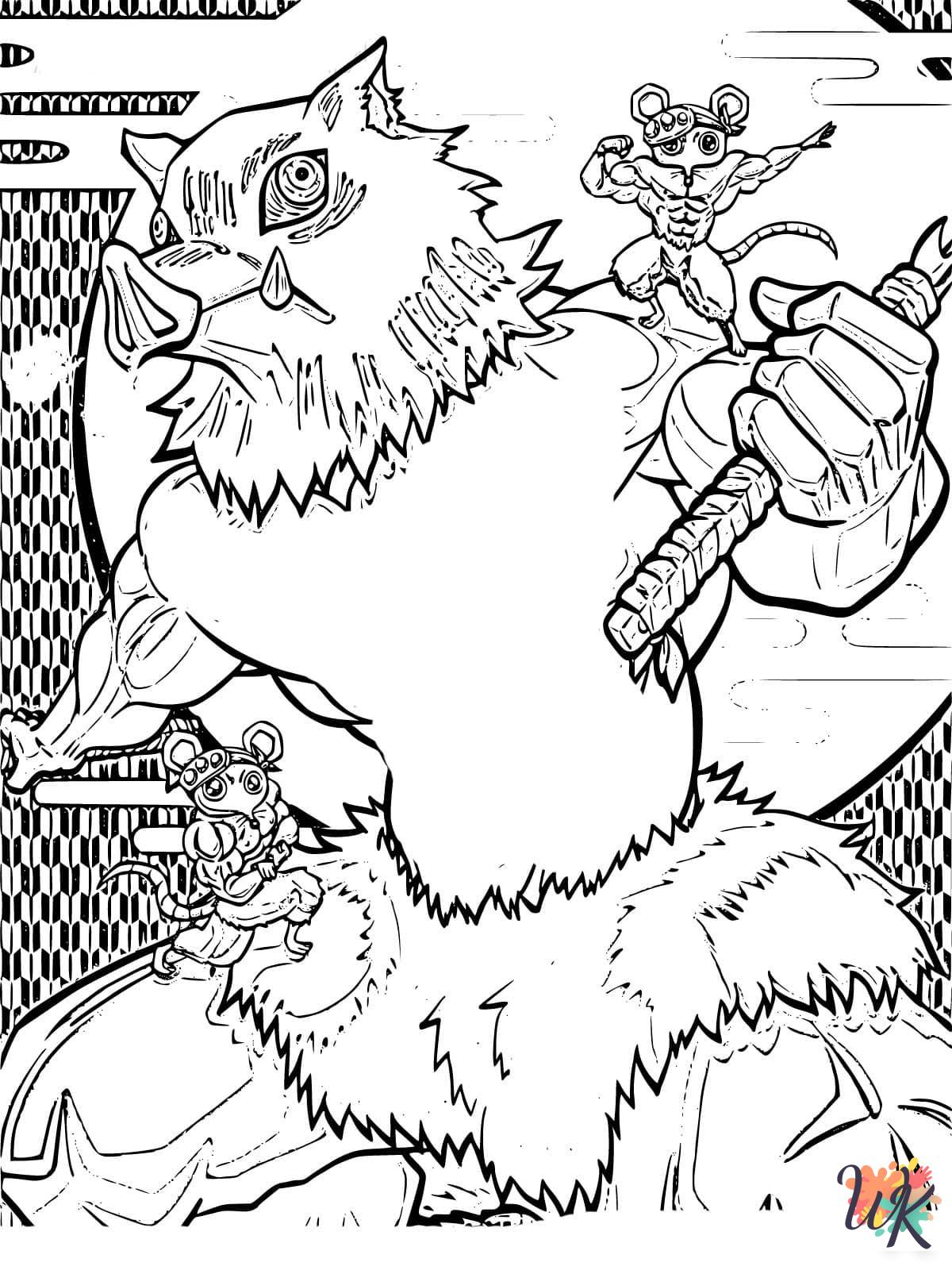 printable Inosuke coloring pages for adults