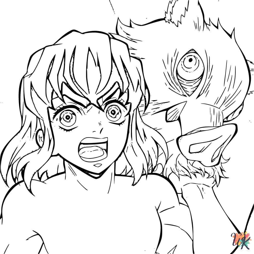 easy cute Inosuke coloring pages