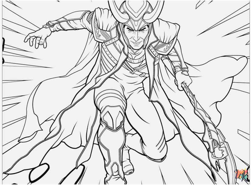detailed Loki coloring pages
