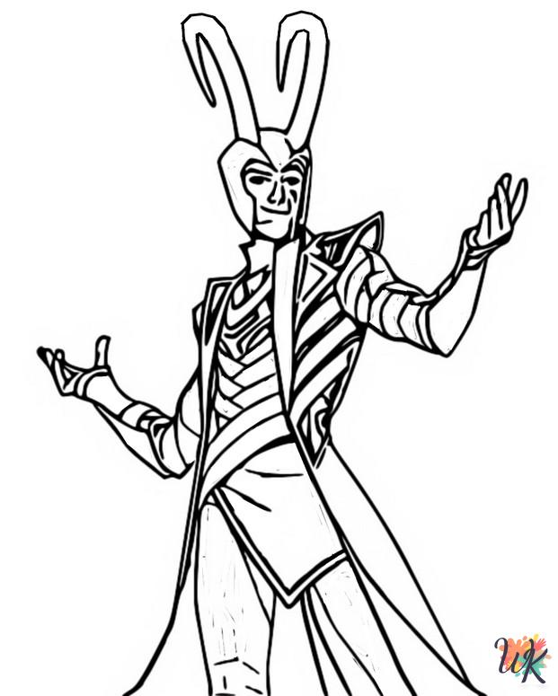 Loki cards coloring pages