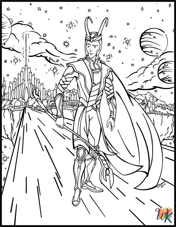 Loki coloring pages easy
