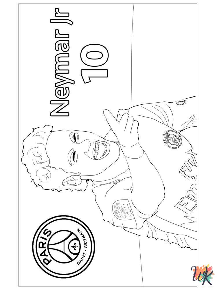 vintage Neymar Jr coloring pages