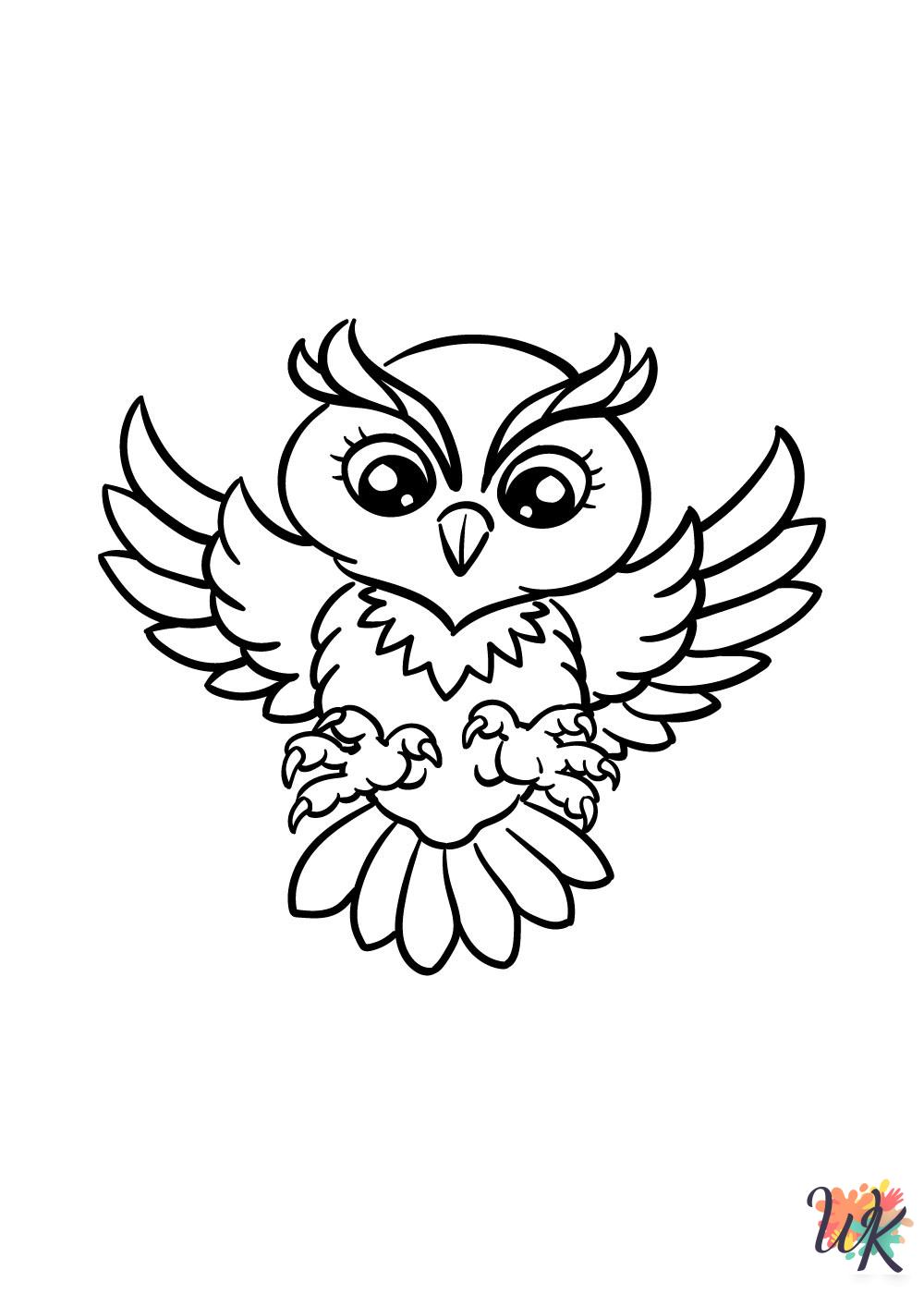 Owl free coloring pages
