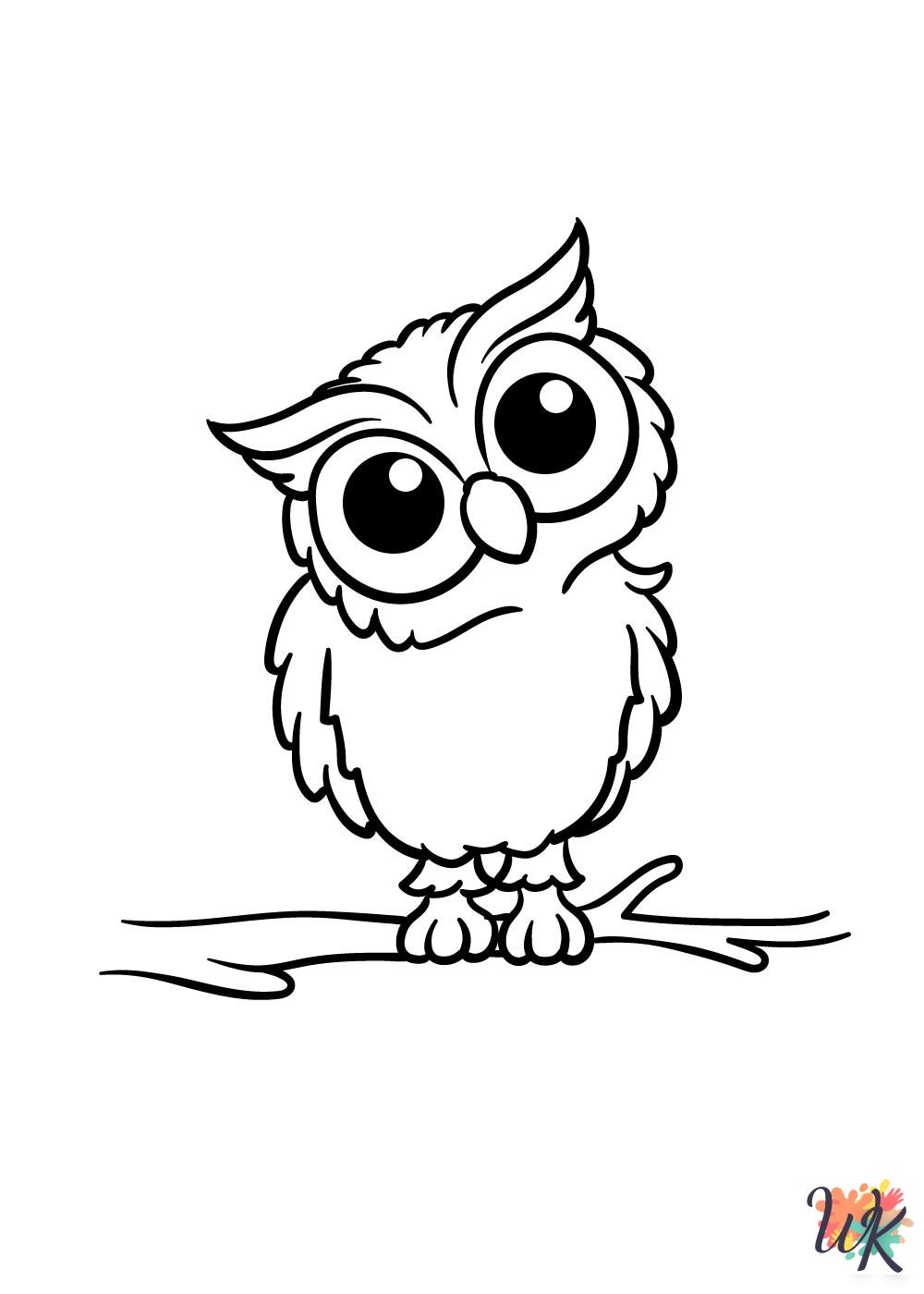 hard Owl coloring pages