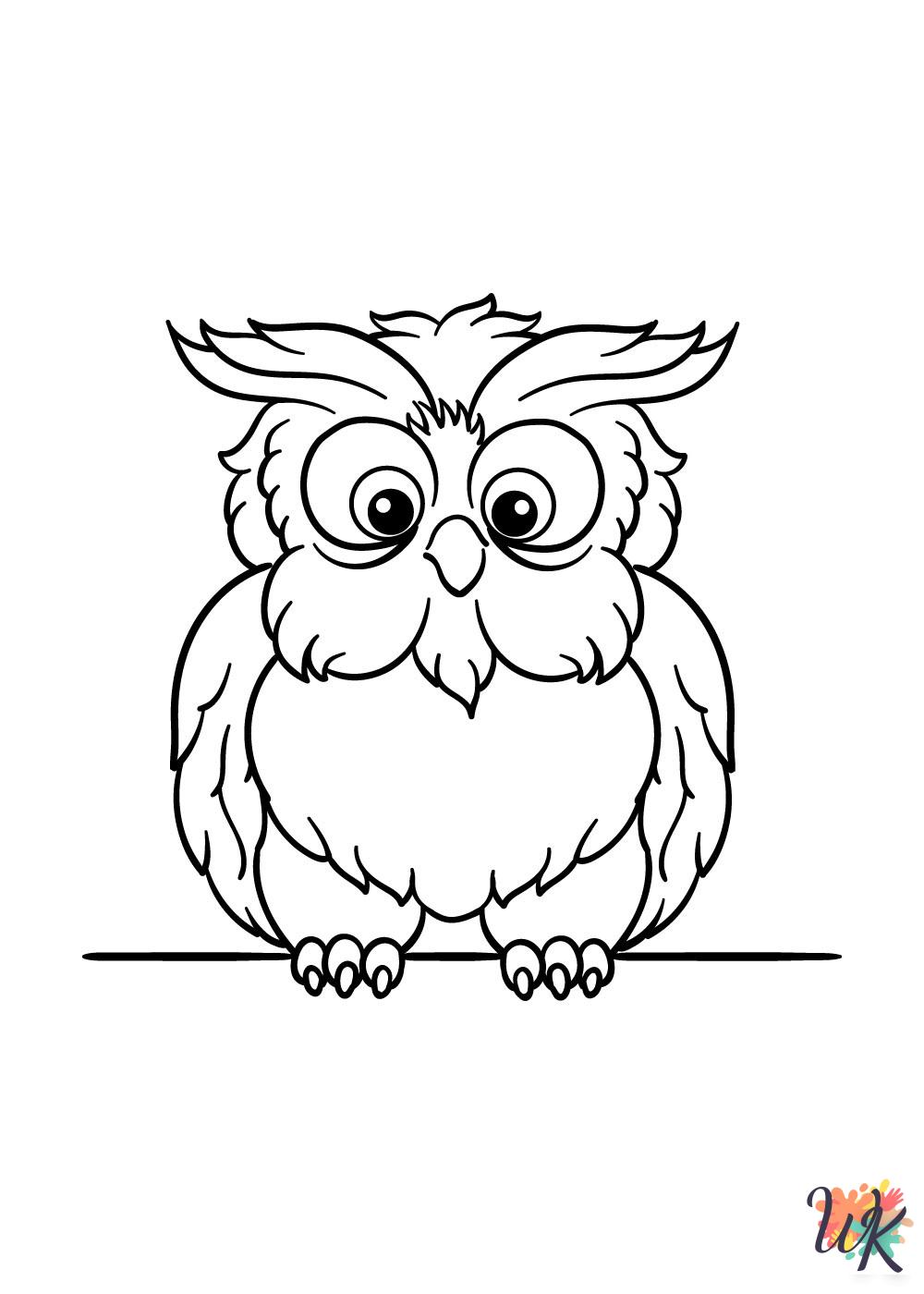 Owl coloring pages for adults pdf