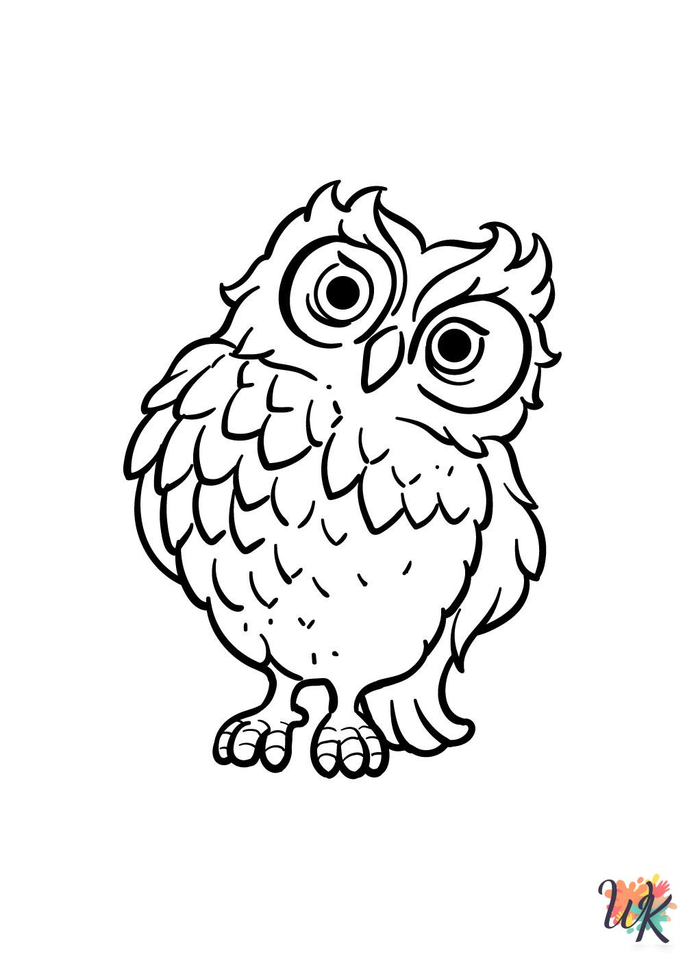 easy Owl coloring pages