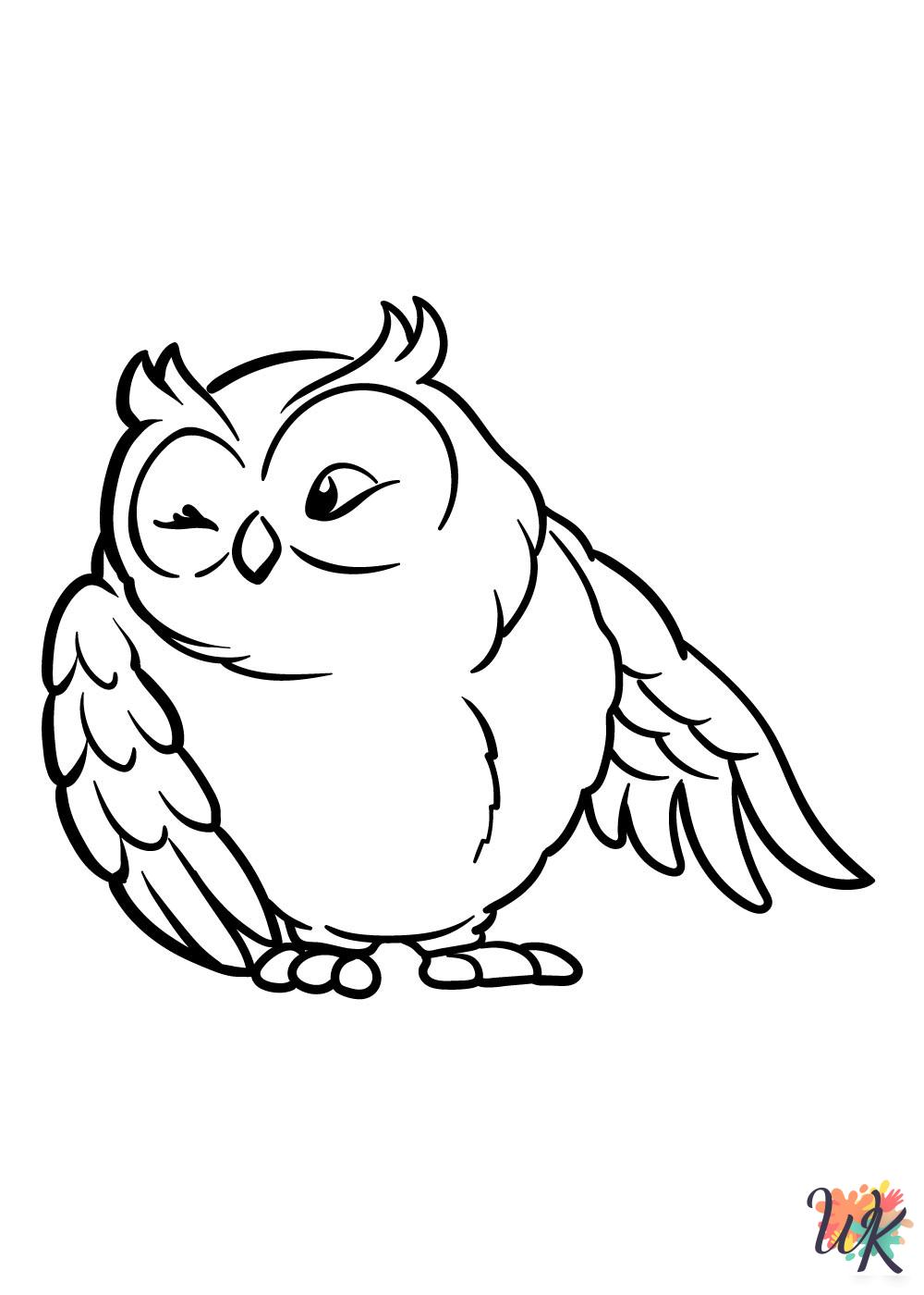 Owl adult coloring pages