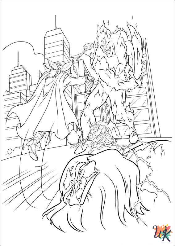 vintage Thor coloring pages