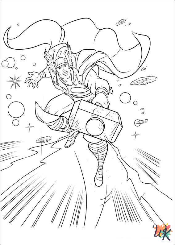 Thor coloring pages for preschoolers