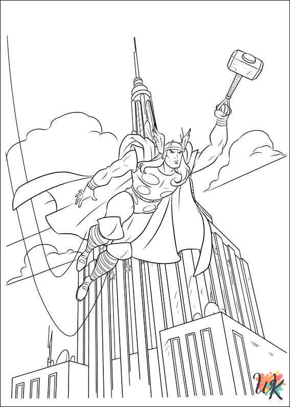Thor coloring pages easy