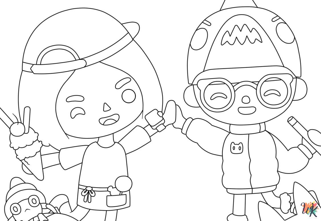 printable Toca Boca coloring pages for adults