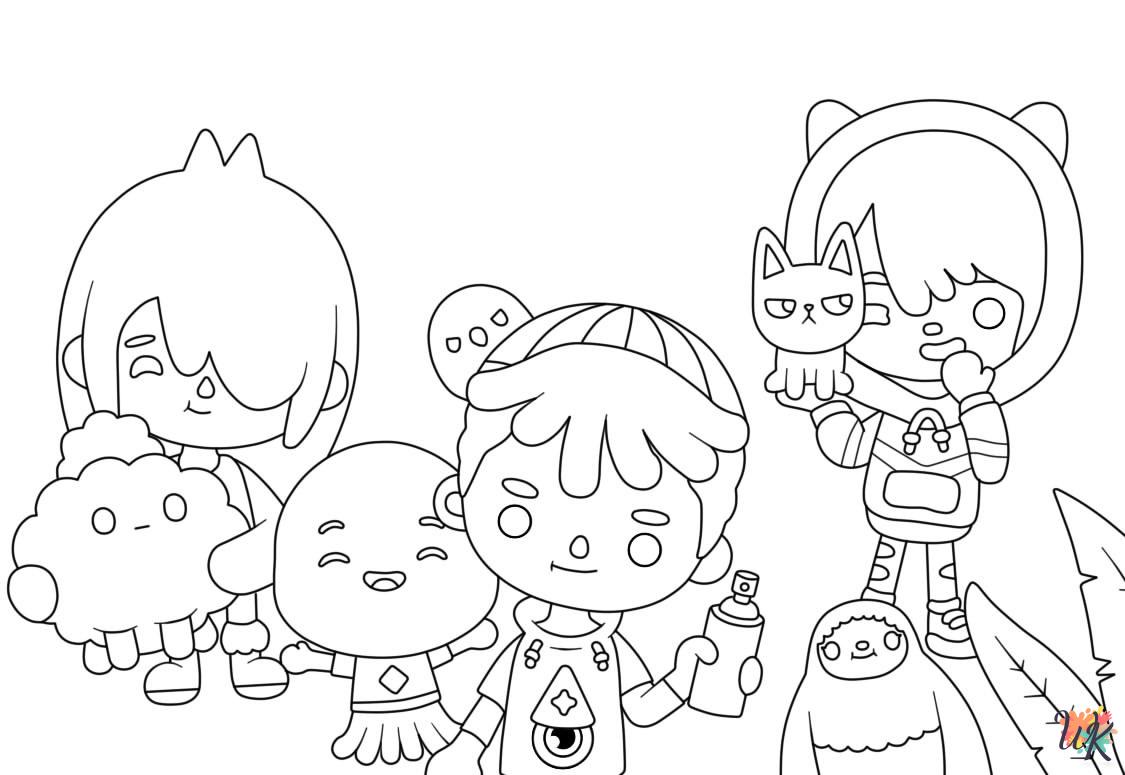 Toca Boca cards coloring pages