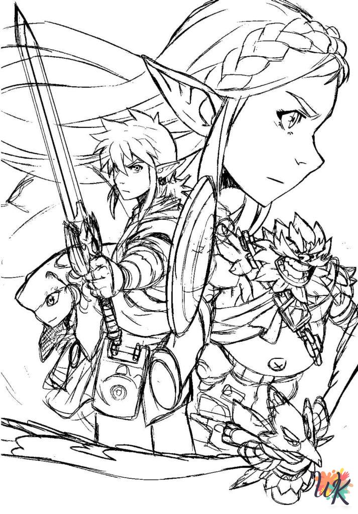Zelda coloring pages easy