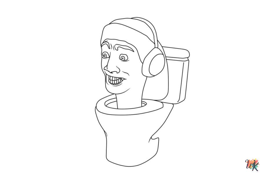 free printable Skibidi Toilet coloring pages for adults