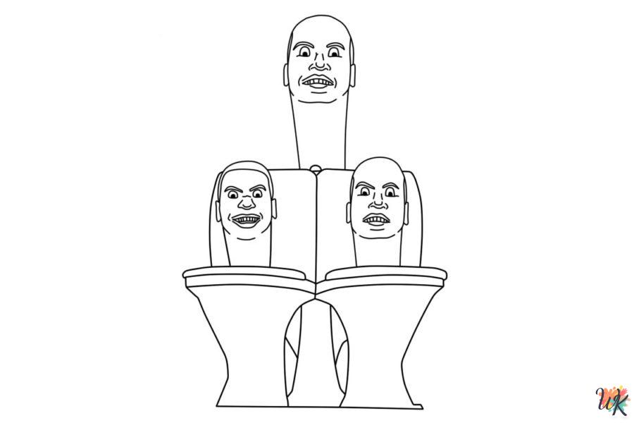 Skibidi Toilet themed coloring pages