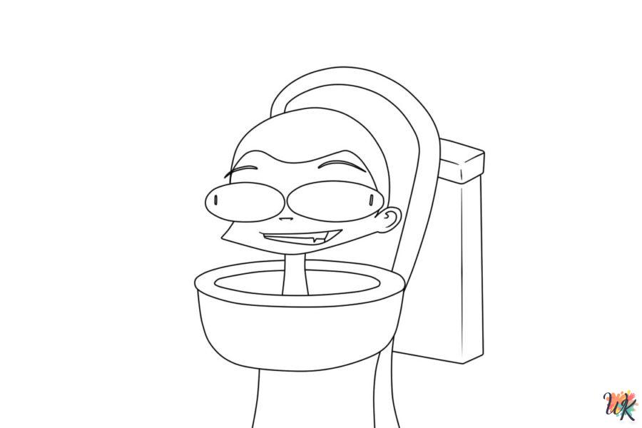 easy Skibidi Toilet coloring pages