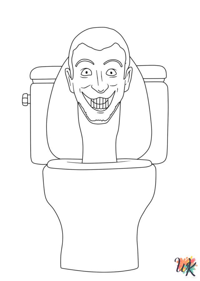 Skibidi Toilet coloring pages for adults easy