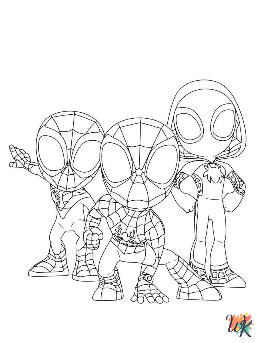 merry Spidey And His Amazing Friends coloring pages