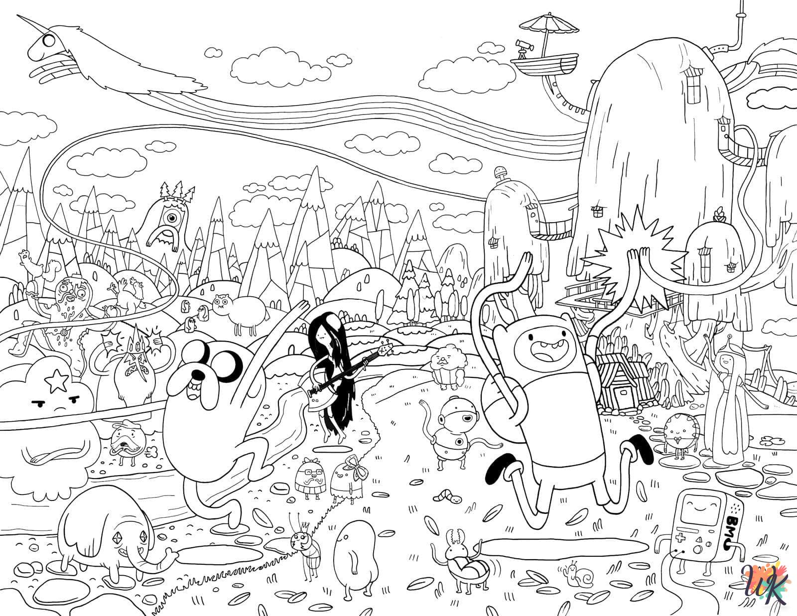 free Adventure Time coloring pages for adults