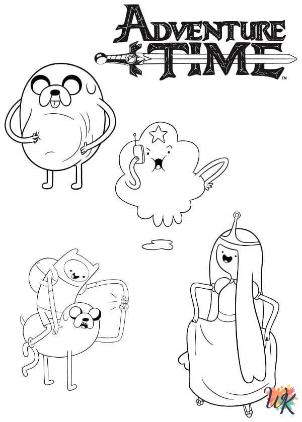detailed Adventure Time coloring pages for adults