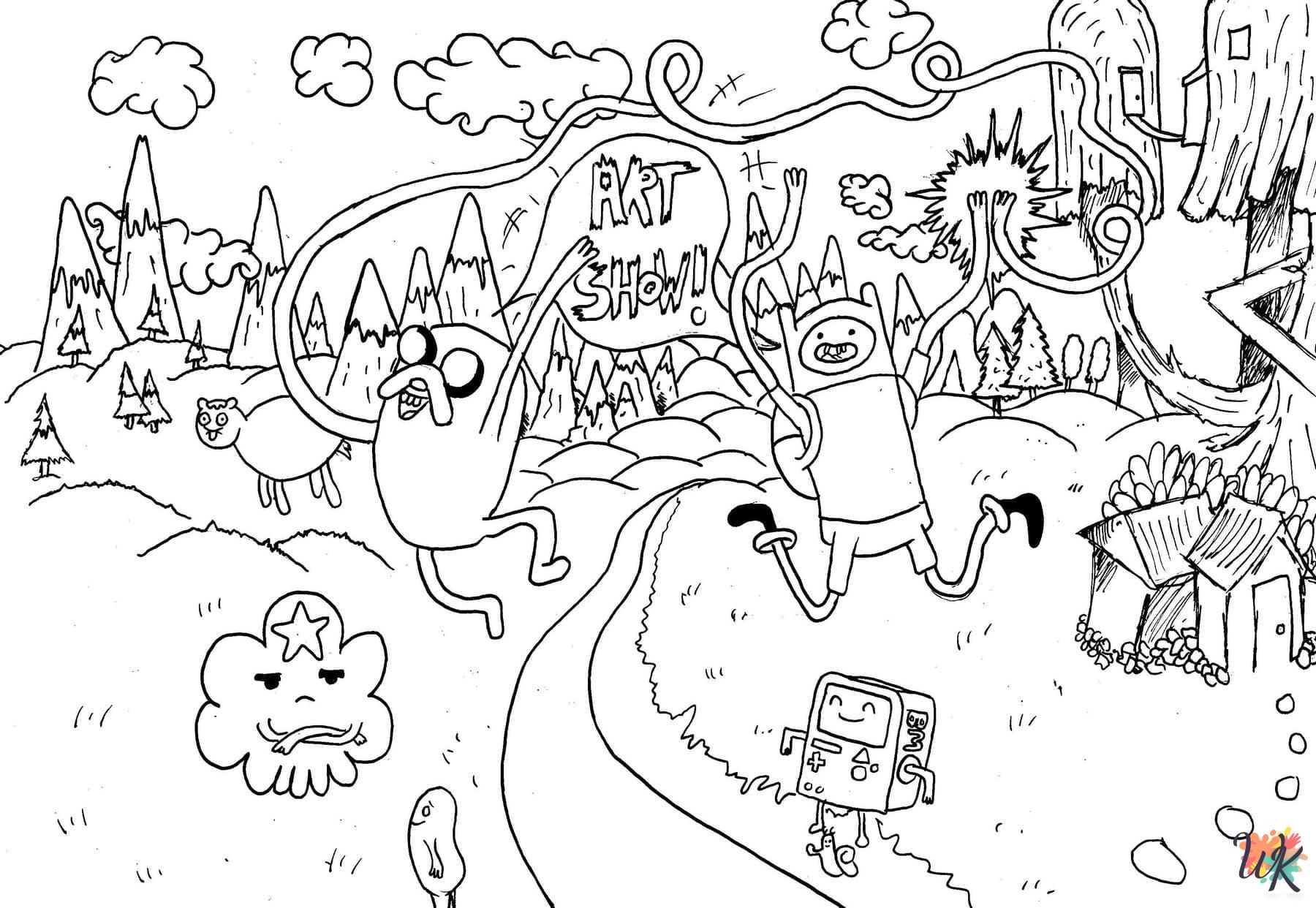 Adventure Time themed coloring pages