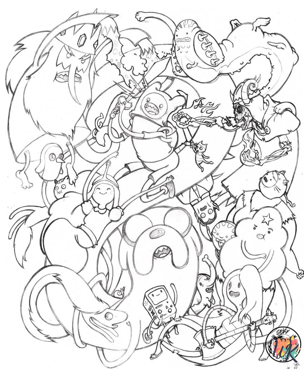 Adventure Time coloring pages for adults easy