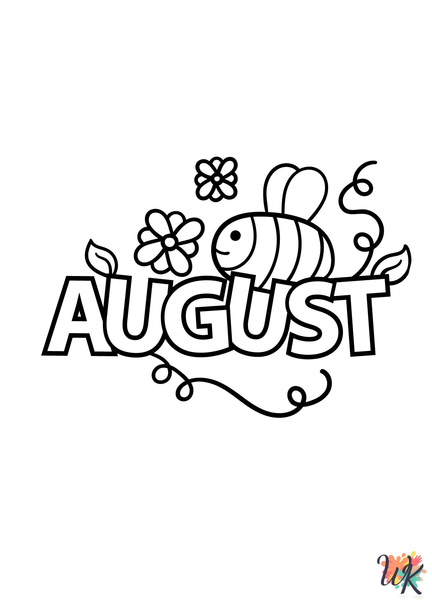 easy August coloring pages