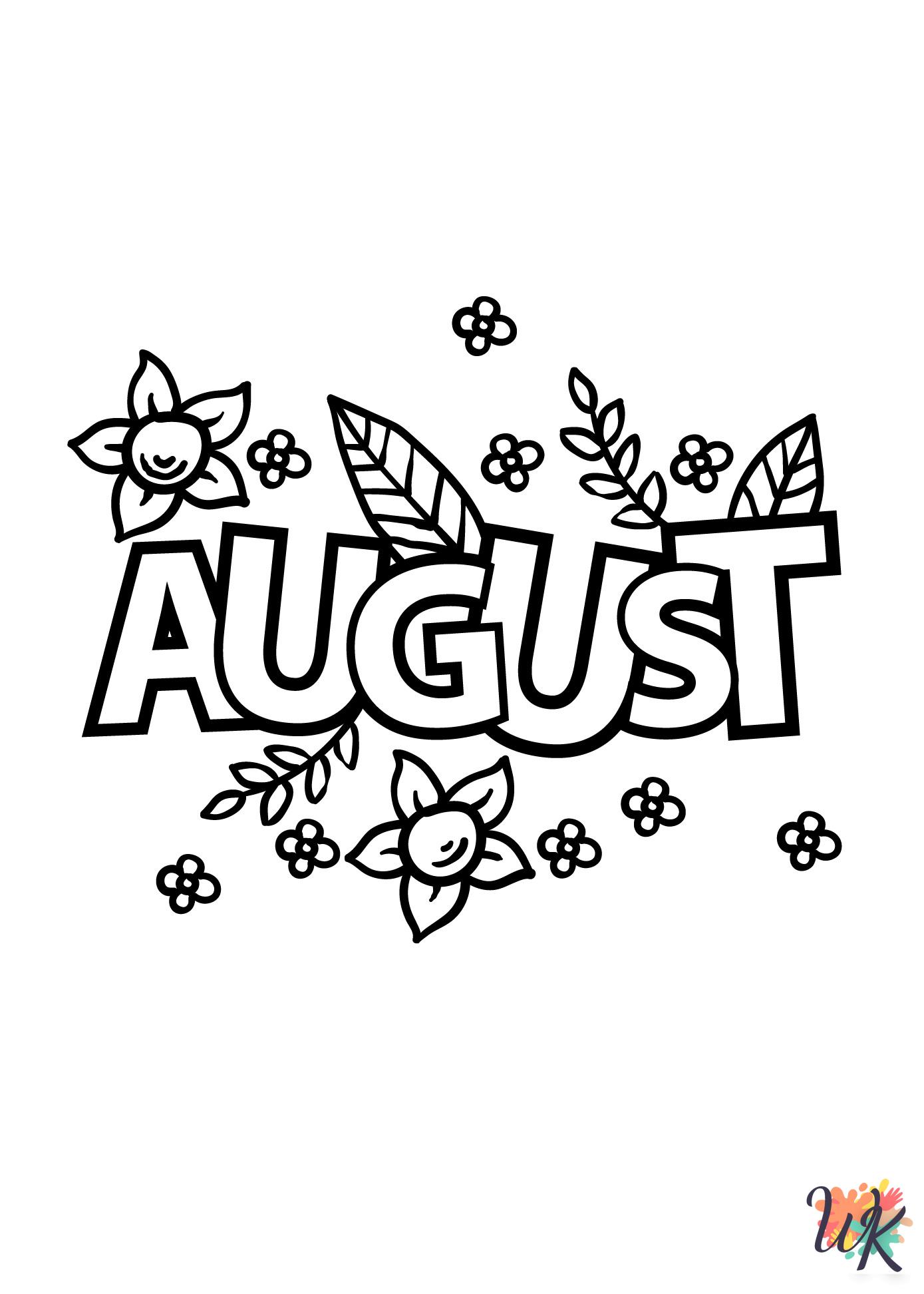 free printable August coloring pages